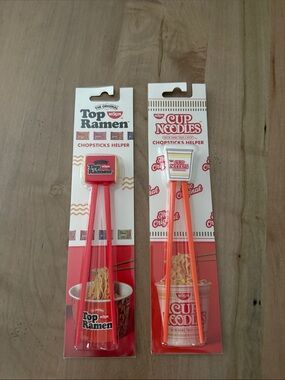 Nissin Top Ramen & Cup Noodles Chopsticks Helper Set - Red/Orange